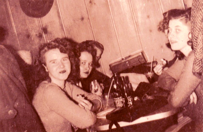 Rachelle and I at the local soda shoppe probably around 1958 or 59.