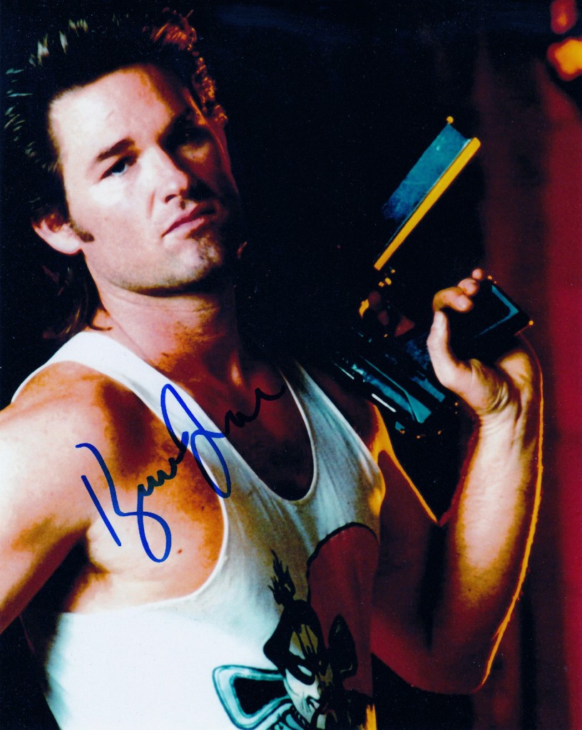 Kurt Russell signed this photo, one of several dozen cast-signed shots from the production, including original script.