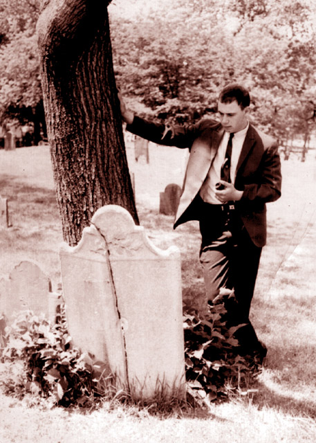 Back in my "Cold War Spy" days, I posed at the oldest known grave in the United States.